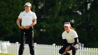実はレアな練習シーン 「双子のメリット」岩井明愛＆千怜がパッティング対決で調整