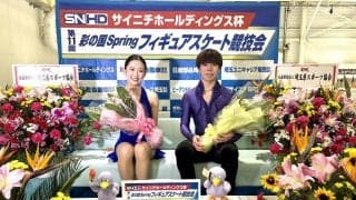 【フィギュア】佐藤駿＆青木祐奈、サイニチHD杯で演技披露　オープニングセレモニーに登場