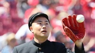 【広島】ハナコ岡部大「最高」ノーバン始球式　実行できなかったOB達川氏からのむちゃ振りは…