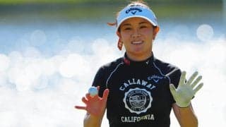 河本結「すごくワクワク」国内メジャー初制覇を視野　強風の悪条件の中１打差２位で最終日へ