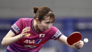 【卓球】太ももにテーピングの早田ひな、０-２から３ゲーム連取し大逆転勝利…決勝進出へ王手