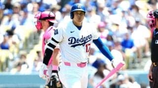 大谷翔平、10試合46打席ノーアーチ　4打数無安打…「母の日バット」も凡退、ド軍2連敗