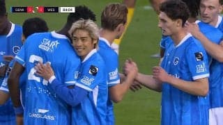 伊東純也が「メッシやん」 左足“鮮烈”カーブ弾にスタジアムどよめき…圧巻1G1Aの躍動「W杯でも決めてくれ」SNS沸騰