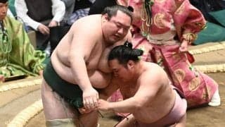 十両炎鵬が２連勝　白鷹山に寄り切りで圧勝