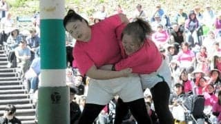 まこデラックス山が5度目V　千代の富士ら輩出の福島町で女性相撲