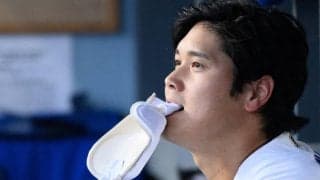 大谷翔平、５回の第３打席は三振に　低めのチェンジアップを打ちにいくも当たらず