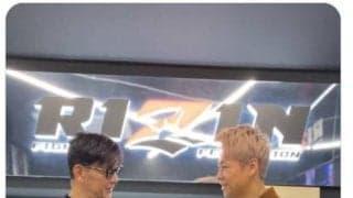 武尊氏がRIZINオフィス訪問、榊原信行CEOがONEのベルト手に取る珍しい場面も