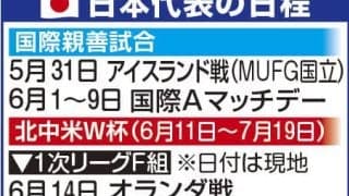 【Ｗ杯】日本代表の今後の日程は？　欧州リーグ戦も続々閉幕　３１日にアイスランド戦→６月２日に出国　国内では一般公開で練習予定