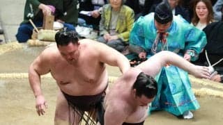 元大関・朝乃山　ウクライナ出身の獅司を押し出し２敗守る「大相撲というＷ杯をやっている」…好きなチームは「カターレ富山」