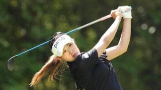 ９番パー４でイーグル締め！　ボギーなし６６の高野愛姫が初の首位発進「自分で優勝を目指して勝ちたい」