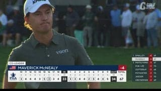 【動画】マーベリック・マクニーリが首位タイ　16番パー5ではバンカーからチップインイーグル