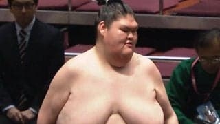 「脚が細い」185センチ巨漢力士、ギャップ全開“ほっそり”美脚 立ち合い直後の結末に「崩れ落ちた」「膝悪いのかな」心配の声