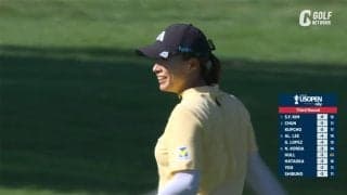 【動画】渋野日向子、10番バーディでガッツポーズ！12番はセカンドをピタリ