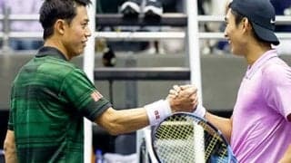  錦織圭 2勝1敗の若手と練習 