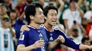 W杯前半31分、上田が相手DFの股下抜き追加点　チュニジア戦