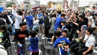米子北高出身の佐野選手の後輩も声援　W杯パブリックビューイング