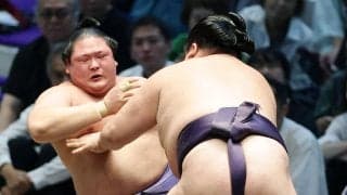 欧勝海が負傷、押し倒された後に右足首を痛める　車椅子で引き揚げ