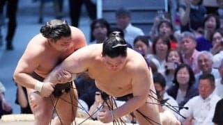 綱とり霧島　大の里に初星で２敗死守　小学１年の長女アヤゴーちゃんに「初めて勝ちの報告ができる」