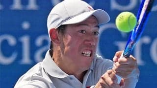  錦織圭 復帰戦の会場で練習 