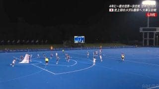 【ラクロス女子】ゴール裏から“ひょっこり”ジョーンズ萌仁香の「これぞラクロス」神連携ゴールに解説唸る「サッカーではできない」
