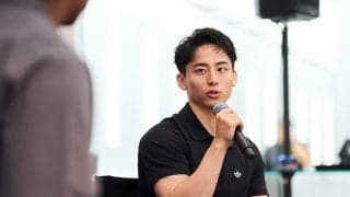 河村勇輝が“新たな相棒”を紹介…渡米3年目へ「契約を勝ち取ることが恩返し」アディダス店舗でファンと交流