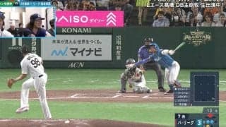 どうなってんだ…！？ 日ハム・万波中正、片手一本→“謎の特大飛球”「マジかよ」「フライかと思った」体勢を崩されながら”フェンス直撃三塁打”
