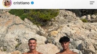 ４１歳のＣ・ロナウド　息子と２ショット！「すでに背が高い」バキバキの肉体美「健康な家族」「キングとジュニア」