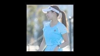 【テニス】園田彩乃、背中見せタンクトップ＆白プリーツスカート姿「全部可愛い」の声