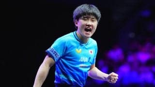 【卓球】張本智和、第１ゲーム先取！一進一退の攻防からジュースへ突入、19－17で激戦制す