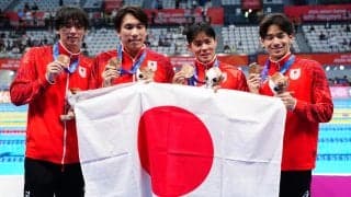 【競泳】男子400mリレーは日本新で銅　愛称カツオ松元克央「日本新と進化で『新カツオ』」
