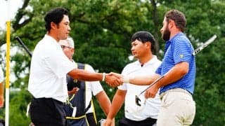 バーディ逃して大歓声 完全アウェーで松山英樹は3大会ぶり初戦白星