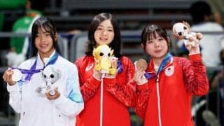 世界1位の長谷川瑞穂、圧巻の大技　スケボー15歳、アジア大会で金