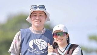 【女子ゴルフ】大江香織「絶対的な安心感があった」キャディーデビューの谷原秀人と今季初戦
