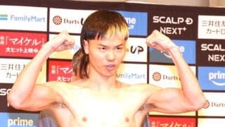 那須川天心が忌野清志郎さんのＴシャツで計量に登場　井上拓真とリベンジマッチ「ロックでいく」