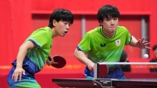 張本智和、篠塚大登組がシンガポールペアとの激闘制し4強入り　団体金に続くメダルが確定、日本勢では2014年大会以来【アジア大会2026】
