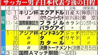 【日本代表】４カ国対抗のキリン杯は90分で決着着かなければ即PK戦突入　5日に順位決定戦