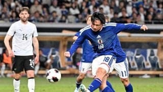 森保Ｊ国内ラスト試合Ｖ締めなるか　前半は１－１で折り返す　上田が豪快先制弾、久保仕掛け→中野クロスをたたき込む　直後にカウンターから同点許す