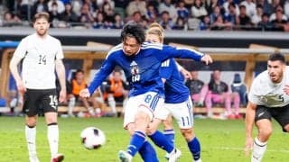 【日本代表】エース上田綺世が先制点！“ゴン超え”通算22点目、左足ボレー突き刺す