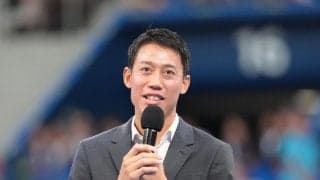 【テニス】錦織圭「けっこうおなかいっぱい」引退式で笑い誘う　ナダルらメッセージ　司会石黒賢