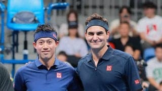 【テニス】錦織圭さん、フェデラー氏とダブルスを“初結成”「すごく良い思い出になった」フェデラー氏は汗をぬぐい「楽しかった」…有明コロシアムで引退記念イベント