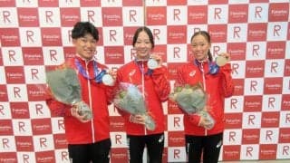 玉井陸斗「メダルを持っていい報告ができてうれしい」　立命大での愛知・名古屋アジア大会報告会に出席