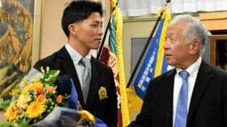 DeNA1位の星野世那投手、母校・近江高に　「滋賀に恩返しを」